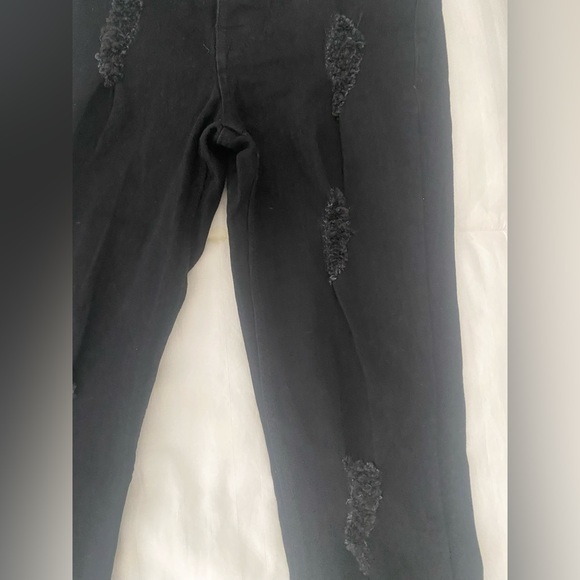 BoohooMAN Black Super Skinny Jeans Distressed - Picture 2 of 3